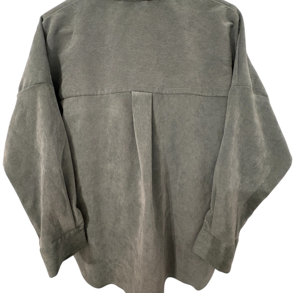 NWOT Zara Light Green Fine Corduroy Button Down Shirt Size Small - Picture 4 of 7